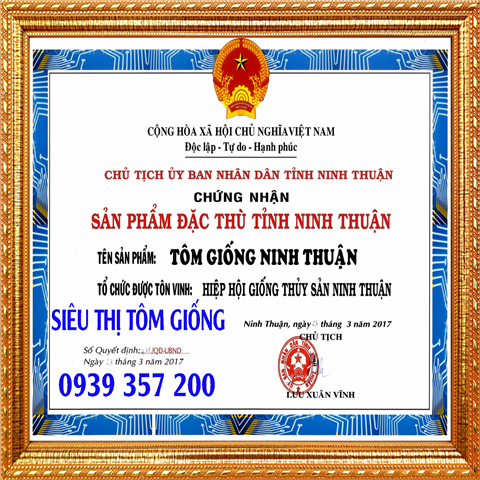 Tôm Sú Giống Ninh Thuận